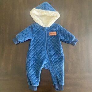 Sherpa Hooded Quilted Baby Jumpsuit Size 6-9 Months
